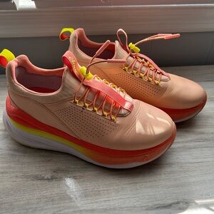 Vibrant Women's Sneakers - Coral and Neon Accents